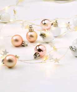 “XMAS ΓΙΡΛΑΝΤΑ ΛΕΥΚΕΣ ΜΠΑΛΕΣ” 20 LED WW ΛΑΜΠΑΚ ΣΕΙΡΑ ΑΣΗΜΙ ΚΑΛ ΧΑΛΚΟΥ, ΜΠΑΤ (2xAA) IP20 190+30cm  ACA – X13201102