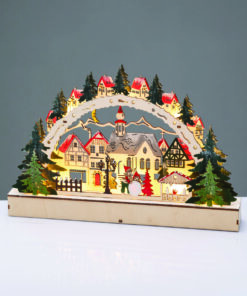 WOODEN XMAS VILLAGE 12 LED ΘΕΡΜΑ ΣΤΑΘΕΡΑ IP20 ΔΙΑΚΟΣΜΗΤΙΚΟ ΜΠΑΤ 2ΧΑΑΑ 38x5x21.5cm ACA – X15121107