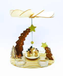 WOODEN TEA LIGHT PYRAMID ANGELS ΔΙΑΚΟΣΜΗΤΙΚΟ (ΧΩΡΙΣ ΚΕΡΑΚΙΑ) 21×13.5x22cm ACA – X152203