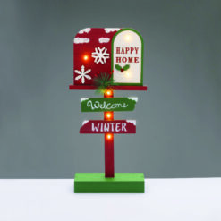 WOODEN XMAS SIGN WELCOME WINTER 6 LED IP20 ΘΕΡΜΑ ΜΠΑΤ 2ΧΑΑΑ ΔΙΑΚΟΣΜΗΤΙΚΟ 18x6x39.5cm ACA – X156105