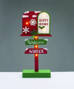 WOODEN XMAS SIGN WELCOME WINTER 6 LED IP20 ΘΕΡΜΑ ΜΠΑΤ 2ΧΑΑΑ ΔΙΑΚΟΣΜΗΤΙΚΟ 18x6x39.5cm ACA – X156105