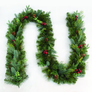 ΧΡΙΣΤΟΥΓΕΝΝΙΑΤΙΚΗ ΓΙΡΛΑΝΤΑ PE/PVC BERRIES & ΚΟΥΚΟΥΝΑΡΙΑ 270ΕΚ ΜΗΚΟΣ ACA – X162707