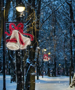 DOUBLE BELLS WITH BOW 468LED ΕΠΙΣΤΗΛ ΣΧΕΔ 13m ΜΟΝΟΚ ΦΩΤΟΣ ΚΟΚΚΙΝ & ΛΕΥΚ ΣΤΑΘ IP65 80×80 cm 1,5m ΚΑΛ ACA – X1746814011