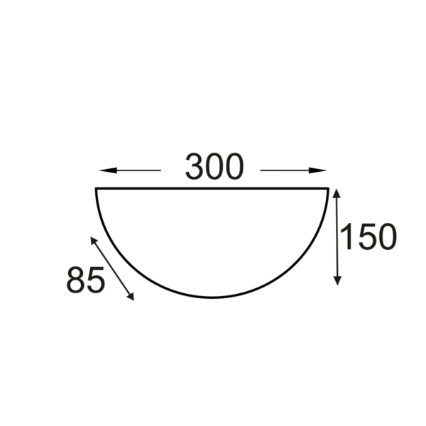 ΑΠΛΙΚΑ 30cm ΛΕΥΚΟ ΓΥΑΛΙ ALBATRE ACA – XD01302W