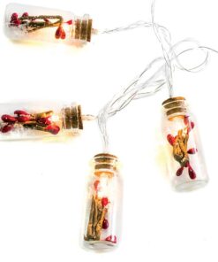 ”MINI GLASS BOTTLE KOKKINO MOYPO 10 LED ΛΑΜΠΑΚ ΣΕΙΡΑ ΜΠΑΤΑΡ(2xΑΑ) ΘΕΡΜΟ ΛΕΥΚΟ IP20 135+30cm ΔΙΑΦΑΝ  ACA – XI10WW2A