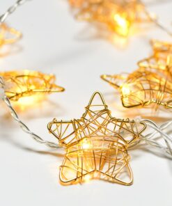 METAL STARS 10 LED ΛΑΜΠΑΚIA ΣΕΙΡΑ ΜΠΑΤΑΡ.(3xAA) & ΧΡΟΝΟΔΙΑΚ (6ΟΝ/18OFF) ΘΕΡΜΟ ΛΕΥΚΟ ΧΡΥΣΟ ΜΕΤΑΛ  ACA – XMGSTAR10WW2AT