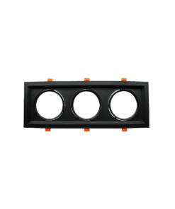 Βάση Σποτ 3xAR111 Τετράγωνη Ρυθμιζόμενη Μαύρη 185×485 ACA – XMQAR3B