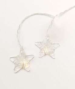 METAL STARS 10LED ΛΑΜΠΑΚIA ΣΕΙΡΑ ΜΠΑΤΑΡ.(3xAA)ΘΕΡΜΟ ΛΕΥΚΟ ΑΣΗΜΙ ΜΕΤΑΛΛΟ IP20 135+30cm ΔΙΑΦΑΝ ΚΑΛΩ ACA – XMSSTAR10WW2A