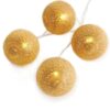 WOVEN BALL DECORATIVE STRING LIGHTS” ΧΡΥΣΗ ΜΠΑΛΑ 10 LED ΛΑΜΠΑΚIA ΣΕΙΡΑ ΜΠΑΤΑΡ(2xΑΑ) ΘΕΡΜΟ ΛΕΥΚΟ IP20  ACA – XP10WW2A