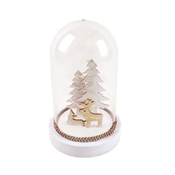 PLASTIC COVER CHRISTMAS MOTIFS ΕΛΑΦΙΑ 8 MINI LED ΛΑΜΠΑΚIA ΜΠΑΤΑΡ(2xAAA) ΘΕΡΜΟ ΛΕΥΚΟ IP20 D12x18cm ACA – XPDEERSWW3A