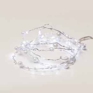 PEARL Σχέδιο 20 LED ΛΑΜΠΑΚIA ΣΕΙΡΑ ΨΥΧΡΟ ΛΕΥΚΟ ΑΣΗΜΙ ΚΑΛΩΔ ΧΑΛΚΟΥ & ΜΠΑΤΑΡ 2xAA IP20 2m+10cm 1.2W ACA – X01201111