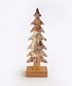 WOODEN XMAS TREE LIGHT” KΑΦΕ ΔΕΝΤΡΟ-ΜΙΚΡΟ 5 LED ΛΑΜΠΑΚΙΑ ΜΠΑΤΑΡ(2xAAA) ΘΕΡΜΟ ΛΕΥΚΟ IP20 9.5x6x31cm ACA – XTREBWW313A