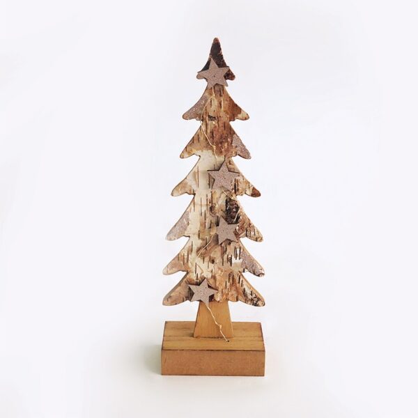 WOODEN XMAS TREE LIGHT” KΑΦΕ ΔΕΝΤΡΟ-ΜΙΚΡΟ 5 LED ΛΑΜΠΑΚΙΑ ΜΠΑΤΑΡ(2xAAA) ΘΕΡΜΟ ΛΕΥΚΟ IP20 9.5x6x31cm ACA - XTREBWW313A