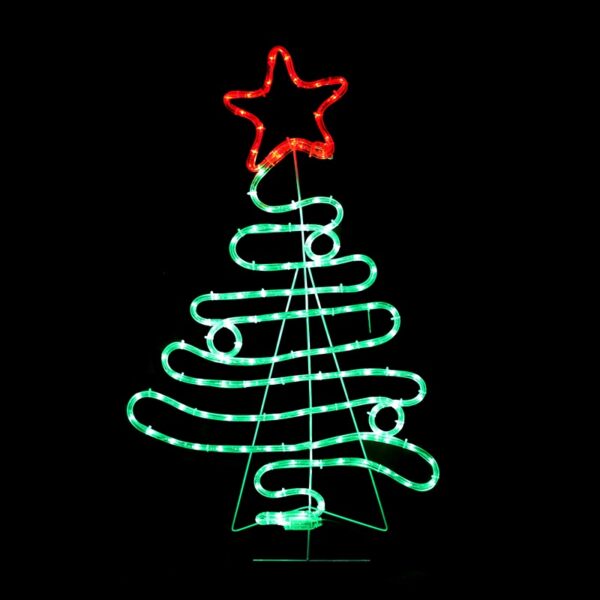 CHRISTMAS TREE 132 LED ΣΧΕΔΙΟ 5.5m ΜΟΝΟΚΑΝΑΛ ΦΩΤΟΣΩΛ RED-GREEN IP44 54x90cm 1.5m ΚΑΛΩΔ ACA - XTREELEDGR90