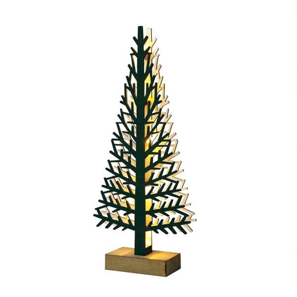 WOODEN XMAS TREE LIGHT” ΠΡΑΣΙΝΟ ΔΕΝΤΡΟ-ΜΙΚΡΟ 5 LED ΛΑΜΠΑΚ ΜΠΑΤΑΡ(2xAAA) ΘΕΡΜΟ ΛΕΥΚΟ IP20 14x5x32cm ACA - XTREGWW323A