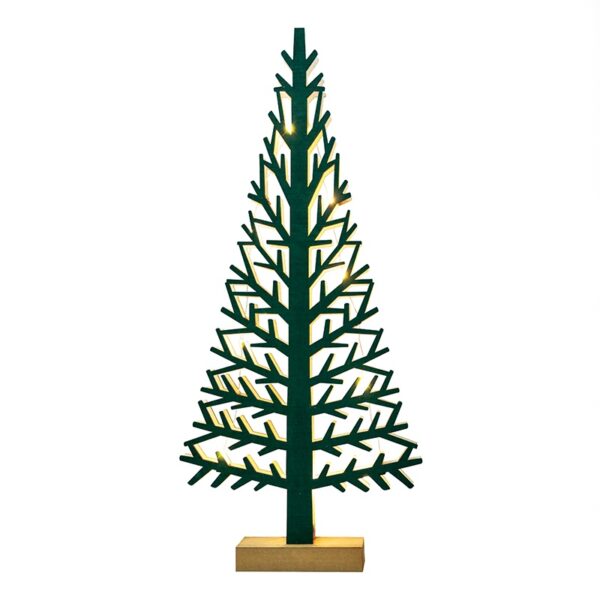 WOODEN XMAS TREE LIGHT” ΠΡΑΣΙΝΟ ΔΕΝΤΡΟ-ΜΕΓΑΛΟ 10LED ΛΑΜΠΑΚΙΑ ΜΠΑΤΑΡ(2xAAA) ΘΕΡΜΟ ΛΕΥΚΟ IP20 21x5x47cm ACA - XTREGWW473A