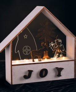 WOODEN HOUSES 6 LED ΛΑΜΠΑΚ ΜΠΑΤΑΡ(2xAAA) ΓΚΡΙ ΞΥΛΟ ΘΕΡΜΟ ΛΕΥΚΟ IP20 27.8×6.5×24.5cm ACA – XWHOMEA3A