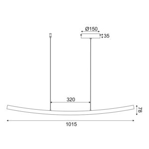 ΚΡΕΜΑΣΤΟ ΦΩΤΙΣΤΙΚΟ LED 20W 3000K 1400LM NAAVA ΜΑΥΡΟ ΑΛΟΥΜΙΝΙΟ IP20 102X15X110CM ACA DECOR – YL1721LEDPBK