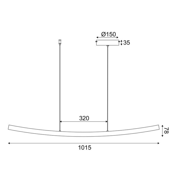 ΚΡΕΜΑΣΤΟ ΦΩΤΙΣΤΙΚΟ LED 20W 3000K 1400LM NAAVA ΜΑΥΡΟ ΑΛΟΥΜΙΝΙΟ IP20 102X15X110CM ACA DECOR – YL1721LEDPBK