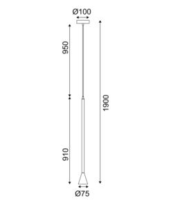 ΚΡΕΜΑΣΤΟ ΦΩΤΙΣΤΙΚΟ 1ΧGU10 CLOUZOT ΛΕΥΚΟ ΜΕΤ/ΚΟ IP20 D7,5XD10XH190CM ACA DECOR – YL22801PWH