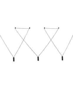 ΚΡΕΜΑΣΤΟ ΦΩΤΙΣΤΙΚΟ 3ΧG9 ΜΑΥΡΟ ΑΛΟΥΜΙΝΙΟ 3x D3,6XH13CM ΚΑΛΩΔΙΟ 6,6M 4HOOKS TERES ACA DECOR – YL22P3BK