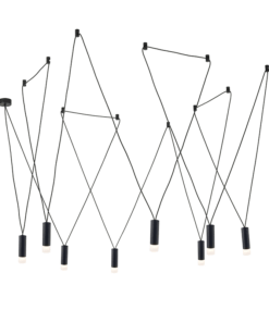 ΚΡΕΜΑΣΤΟ ΦΩΤΙΣΤΙΚΟ 5ΧG9 ΜΑΥΡΟ ΑΛΟΥΜΙΝΙΟ 5x D3,6XH13CM ΚΑΛΩΔΙΟ 11,2M 8HOOKS TERES ACA DECOR – YL22P5BK