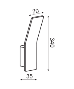 ACA DECOR   – Επίτοιχο Φωτιστικό LED 6W 3000K Αλουμίνιο Μαύρο 33,5X7X10cm