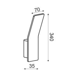 ACA DECOR   – Επίτοιχο Φωτιστικό LED 6W 3000K Αλουμίνιο Μαύρο 33,5X7X10cm