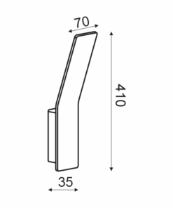 ACA DECOR   – Επίτοιχο Φωτιστικό LED 9W 3000K Αλουμίνιο Γκρι 40X7X12cm