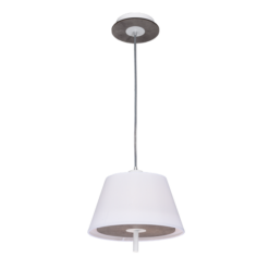 ACA DECOR – Κρεμαστό Φωτιστικό 1ΧE27 Απόχρωση Τσιμέντο Mdf + Λευκό Μέταλλο + Ύφασμα Φ28ΧΗ80cm