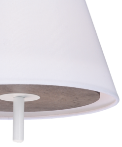 ACA DECOR – Κρεμαστό Φωτιστικό 1ΧE27 Απόχρωση Τσιμέντο Mdf + Λευκό Μέταλλο + Ύφασμα Φ28ΧΗ80cm