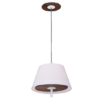 ACA DECOR   – Κρεμαστό Φωτιστικό 1ΧE27 Απόχρωση Σκούρο Ξύλο Mdf + Λευκό Μέταλλο + Ύφασμα Φ28ΧΗ80cm