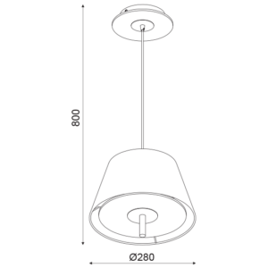 ACA DECOR   – Κρεμαστό Φωτιστικό 1ΧE27 Απόχρωση Σκούρο Ξύλο Mdf + Λευκό Μέταλλο + Ύφασμα Φ28ΧΗ80cm