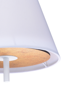 ACA DECOR   – Κρεμαστό Φωτιστικό 1ΧE27 Αντικέ Ορείχαλκος Mdf+Λευκό Μέταλλο + Ύφασμα Φ39XH80cm