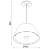 ACA DECOR   – Κρεμαστό Φωτιστικό 3ΧE27 Απόχρωση Τσιμέντο Mdf + Λευκό Μέταλλο + Ύφασμα Φ40ΧΗ80cm