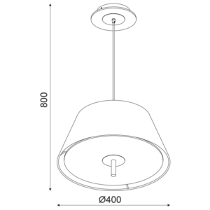 ACA DECOR   – Κρεμαστό Φωτιστικό 3ΧE27 Απόχρωση Σκούρο Ξύλο Mdf+ Λευκό Μέταλλο + Ύφασμα Φ40ΧΗ80cm