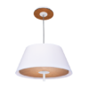 ACA DECOR   – Κρεμαστό Φωτιστικό 3ΧE27 Αντικέ Ορείχαλκος Mdf+ Λευκό Μέταλλο + Ύφασμα Φ40XH80cm