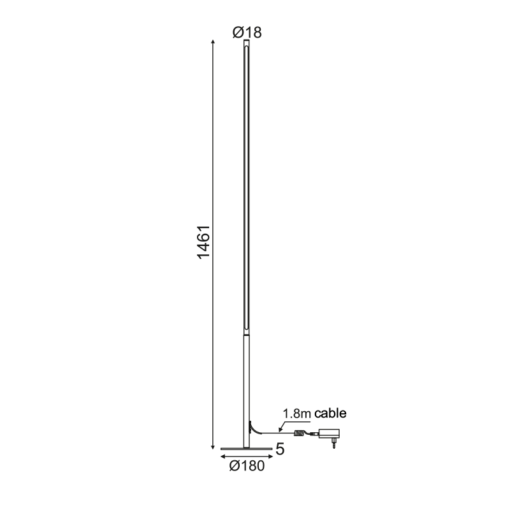 ΕΠΙΔΑΠΕΔΙΟ ΦΩΤΙΣΤΙΚΟ LED 18W 3000K 1440LM ΟΡΕΙΧΑΛΚΟ ΑΛΟΥΜΙΝΙΟ DIMMER ΑΦΗΣ D18ΧD1,8ΧΗ146CM AVENUE ACA DECOR DEVOR – ZM16LEDF148AB