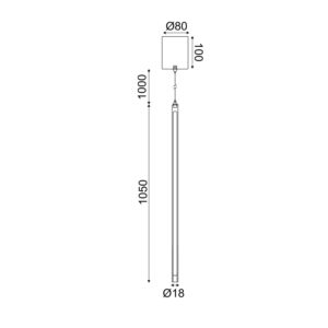 ΚΡΕΜΑΣΤΟ Φ/Σ LED 18W DIM ΑΦΗΣ 3000K 920LM AVENUE ΜΑΥΡΟ ΜΕΤ/ΚΟ IP20 D8XD1,8XH250CM ACA – ZM16LEDP100BK