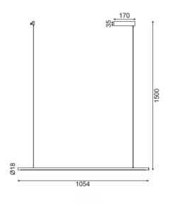 ΚΡΕΜΑΣΤΟ ΦΩΤΙΣΤΙΚΟ LED 18W 3000K 1440LM ΜΑΥΡΟ ΑΛΟΥΜΙΝΙΟ DIMMER ΑΦΗΣ 105Χ1,8ΧΗ150CM AVENUE ACA DECOR – ZM16LEDP105BK