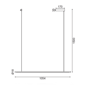 ΚΡΕΜΑΣΤΟ ΦΩΤΙΣΤΙΚΟ LED 18W 3000K 1440LM ΜΑΥΡΟ ΑΛΟΥΜΙΝΙΟ DIMMER ΑΦΗΣ 105Χ1,8ΧΗ150CM AVENUE ACA DECOR – ZM16LEDP105BK