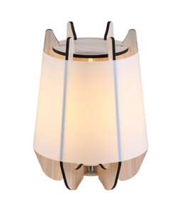 ACA DECOR – Επιτραπέζιο Φωτιστικό 1ΧE27 Λευκό Πλαστικό +Απόχρωση Ξύλου Mdf Φ25 ZM170011T