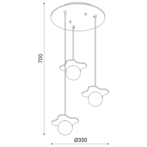 ACA DECOR   – Κρεμαστό Φωτιστικό 3ΧG9  Απόχρωση Παλ Ξύλο Mdf + Λευκό Γυαλί Φ30ΧΗ60cm
