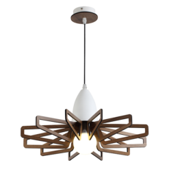 ACA DECOR – Κρεμαστό Φωτιστικό 1ΧE27 Απόχρωση Σκούρου Ξύλου Mdf + Λευκό Μεταλλικό ACA – ZM170051P