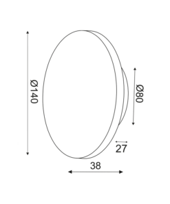 ΕΠΙΤΟΙΧΟ Φ/Σ LED 5W 3000Κ 400LM ΑΝ.ΚΑΦΕ ΔΕΡΜΑ MDF ΚΥΚΛΟΣ Φ14ΧΗ3,6CM ECLIPSE ACA – ZM1705LEDWLL