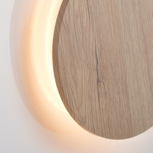 ACA DECOR  – Επιτοίχιο Φωτιστικό LED 5W 3000Κ Απόχρωση Ανοιχτού Ξύλου Mdf Κύκλος Φ14 ZM1705LEDWLW