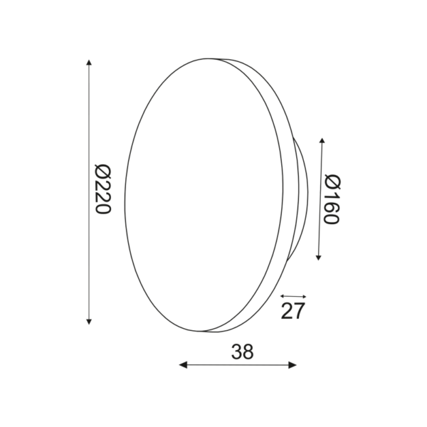 ΕΠΙΤΟΙΧΟ Φ/Σ LED 10W 3000Κ 800LM ΑΝ.ΚΑΦΕ ΔΕΡΜΑ MDF ΚΥΚΛΟΣ Φ22ΧΗ3,6CM ECLIPSE ACA – ZM1710LEDWLL