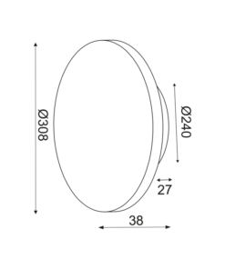 ΕΠΙΤOIXO Φ/Σ LED 15W 3000Κ 1200LM ΣΚ.ΚΑΦΕ ΔΕΡΜΑ MDF ΚΥΚΛΟΣ Φ30ΧΗ3,6CM ECLIPSE ACA – ZM1715LEDWDL
