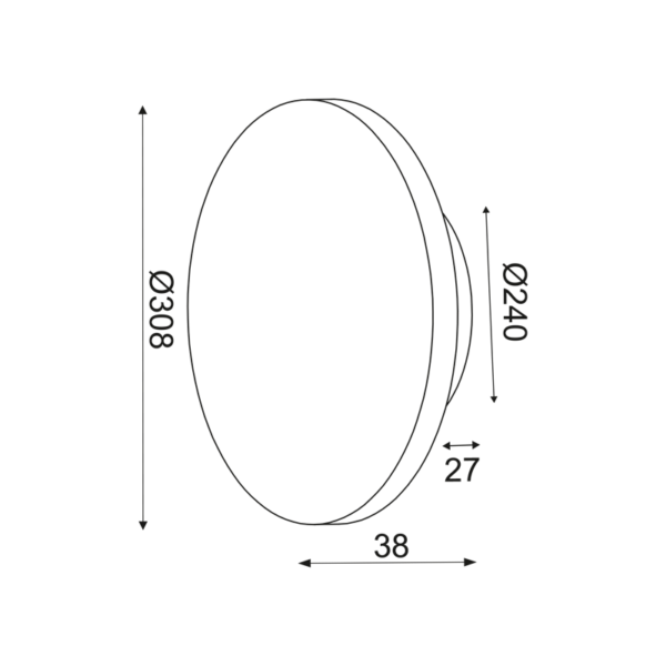 ΕΠΙΤOIXO Φ/Σ LED 15W 3000Κ 1200LM ΣΚ.ΚΑΦΕ ΔΕΡΜΑ MDF ΚΥΚΛΟΣ Φ30ΧΗ3,6CM ECLIPSE ACA – ZM1715LEDWDL
