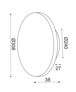 ΕΠΙΤOIXO ΦΩΤΙΣΤΙΚΟ LED 15W 3000Κ 1200LM TERRAZZO MDF ΚΥΚΛΟΣ Φ30ΧΗ3,6CM ECLIPSE ACA – ZM1715LEDWT